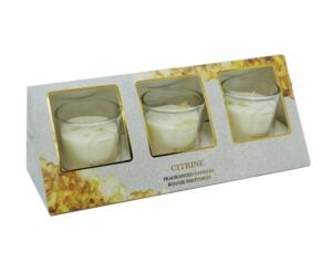 Candle With Citrine Pack of 3