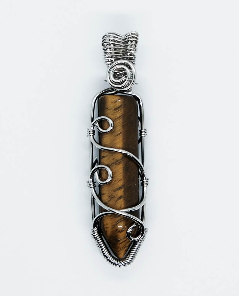 Pendant Point Wired Tiger eye