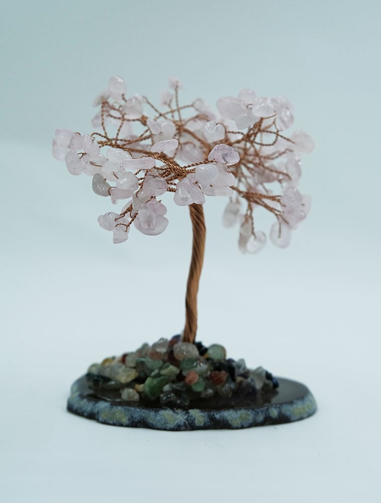 Tree Chip Rose Quartz On Agate
