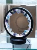 Lamp Round Black Rainbow fluorite