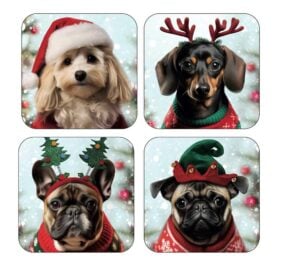 Coasters Dog in Hat 10.5cm