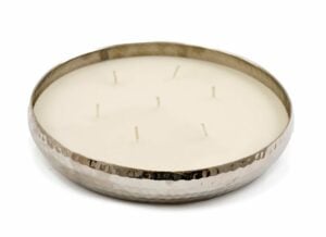 Candle in Hammered Holder Silver