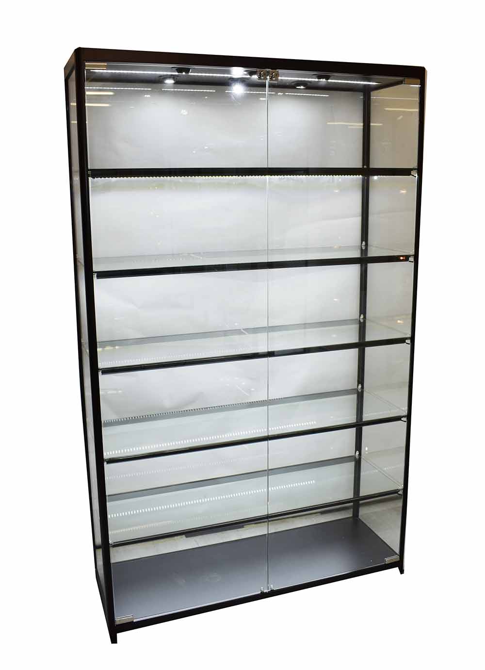 Glass Cabinet 1200X400X1980mm 5 Shelves Led Strip Lighting Code 99782