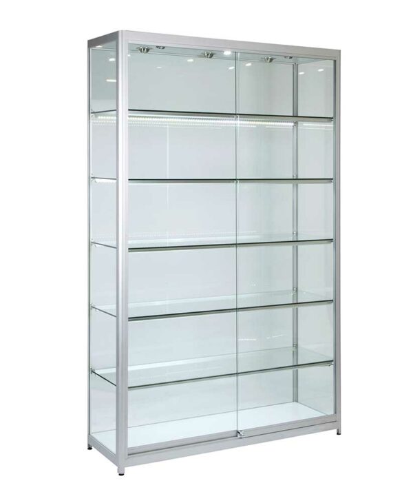 Glass Cabinet 1000X400X1980mm 5 Shelves Led Strip Lighting Code 99832
