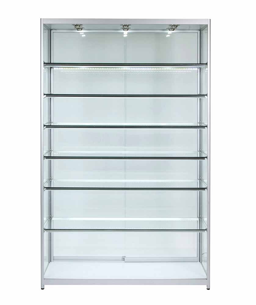 Glass Cabinet 1200X400X1980mm 6 Shelves Led Strip Lighting Code 99930 - Image 2