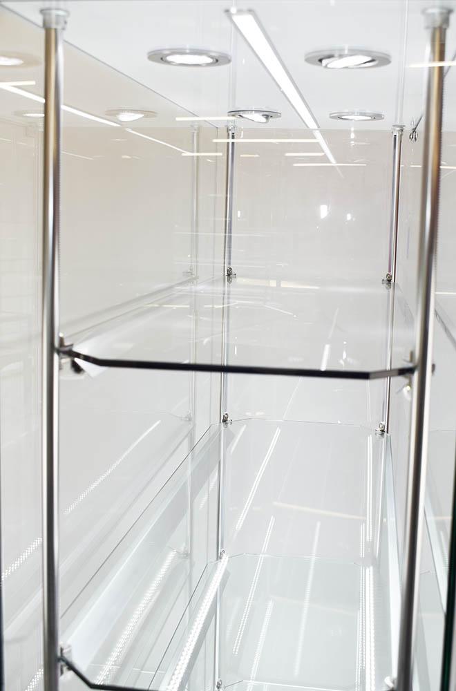 Frameless Glass Cabinet 1000X400X1900mm 5 Shelves Led Strip Lighting Code 99943 - Image 2