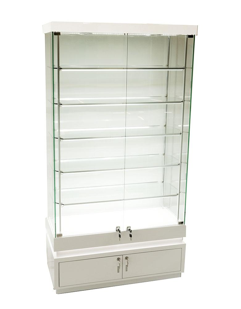 Frameless Glass Cabinet 1000X400X1900mm 5 Shelves Led Strip Lighting Code 99943 - Image 4