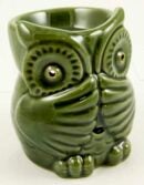 Oil Burner Ceramic Owl Green
