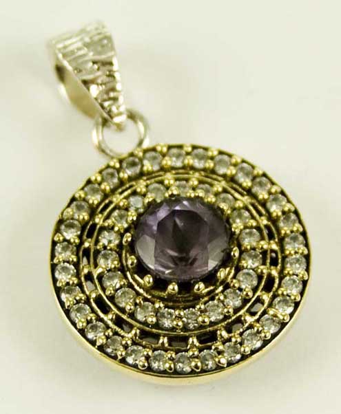 Silver Pendant Amethyst Cut