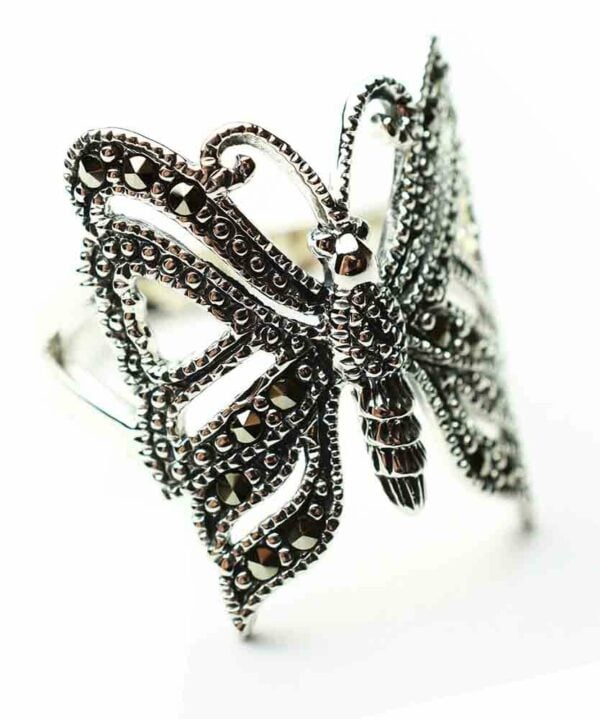 Silver Ring Marcasite Butterfly
