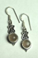 Silver Earring Fancy Rose Quartz