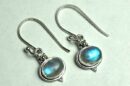 Silver Earring Oval Rainbow