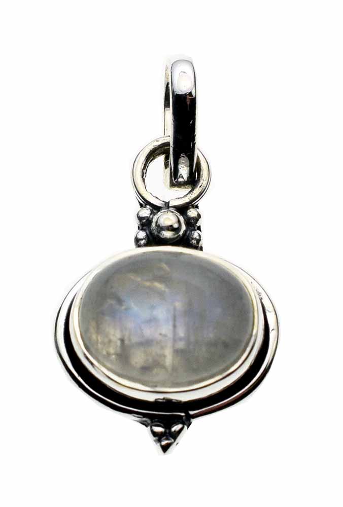 Silver Pendant Oval Rainbow