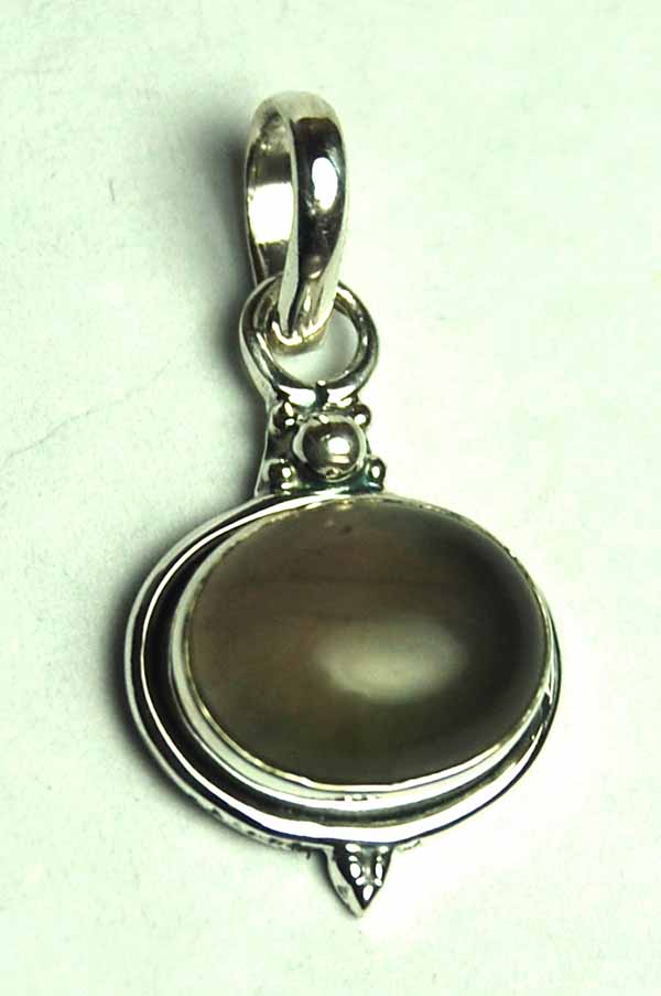 Silver Pendant Oval Rose Quartz