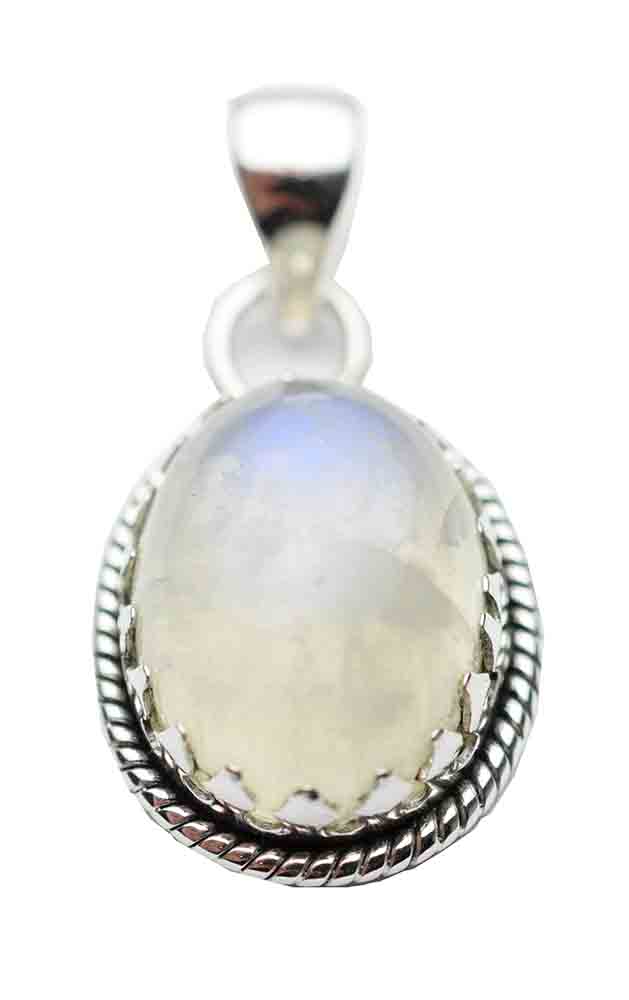Silver Pendant Oval Rainbow