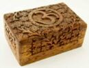 Box Wooden Carved Om 6X4 Inch