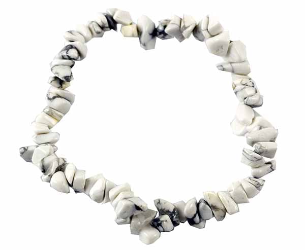 Bracelet Chip White Howlite 7 Inch