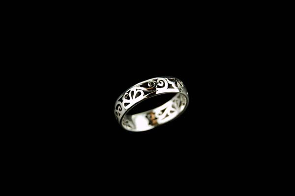 Ring Silver Band Cut