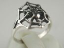 Ring Silver Spider On A Web