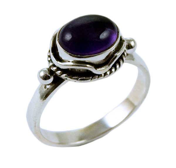 Silver Ring Amethyst Oval