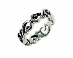 Silver Ring Swirly Cut Band