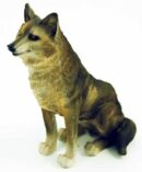 Wolf Sitting Poly Resin H5 Inch