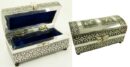 Box Jewellery Metal Blue 6X3 Inch