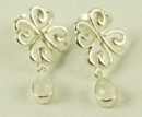 Silver Earring Floral Cut Labradorite