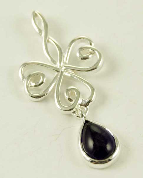Pendant Silver Floral Cut