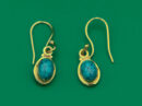 Gold Plated Earring Oval Turquoise