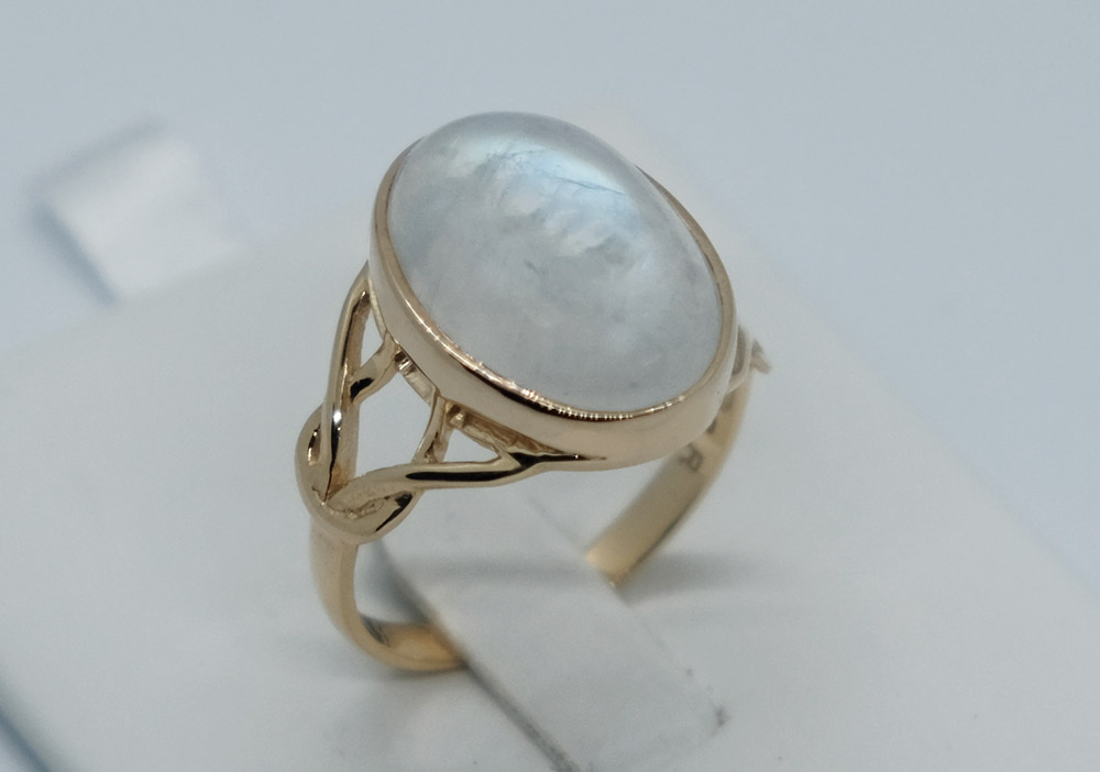 Gold PL Ring Large Rainbow