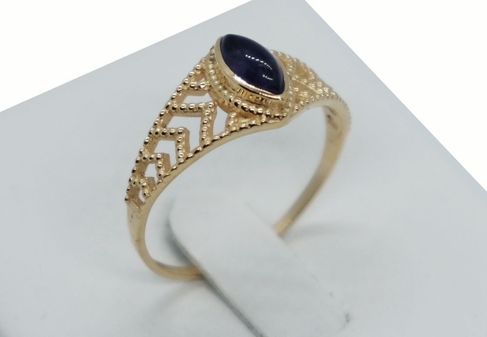 Gold PL Ring MRQ Amethyst
