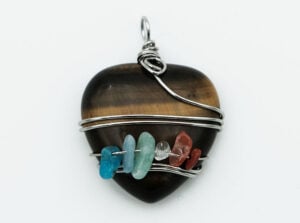 Pendant Heart Multi Tiger Eye