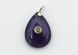 Pendant Drop Shape Cz Amethyst