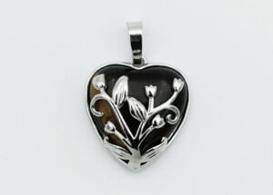 Pendant Heart Caged Tiger Eye