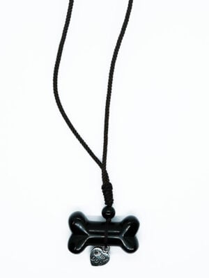 Necklace Bone Black Obsidian