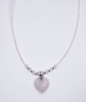 Necklace Heart Rose Quartz