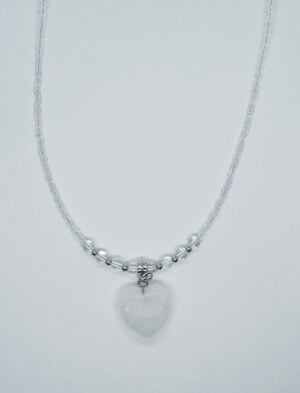 Necklace Heart Clear Quartz