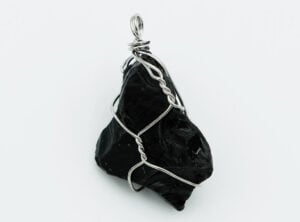 Pendant Rough Obsidian Wired