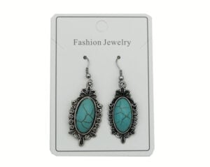 Earring Turquoise Oval Ornated