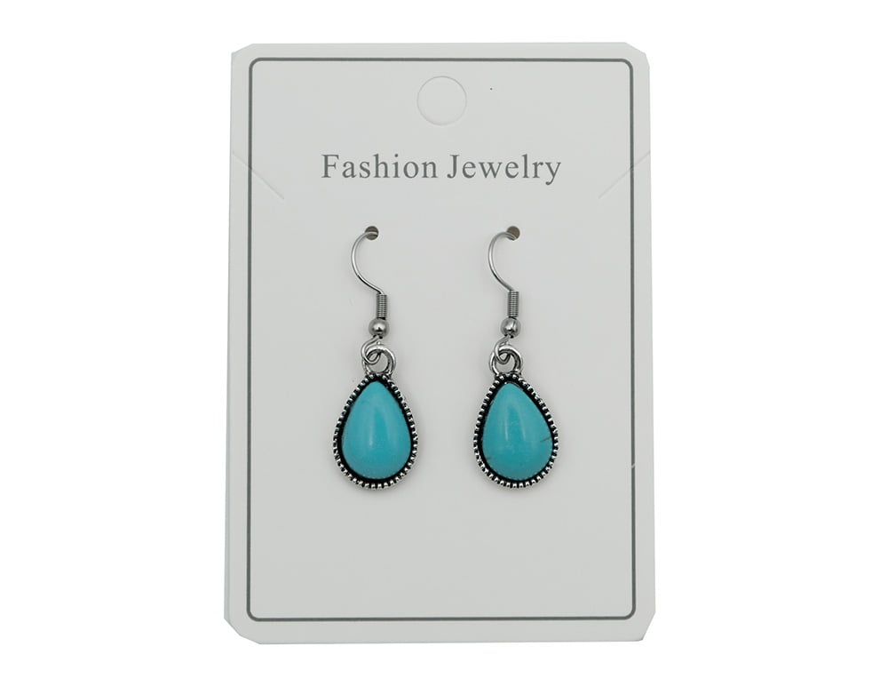 Earring Blue Howlite Teardrop