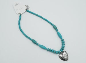 Necklace Blue Howlite Heart