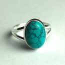 Silver Plated Ring Turquoise Plain