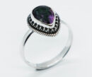Silver Plated Ring Mystic Qz Cut