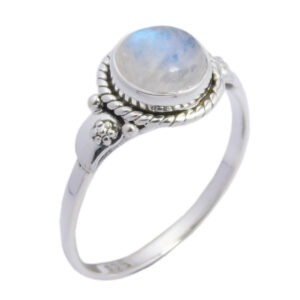 Silver Plated Ring Rainbow Stone