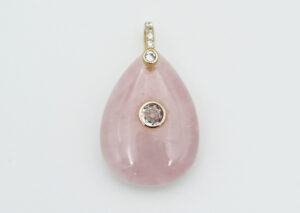 Pendant Drop Shape Cz Rose Qz