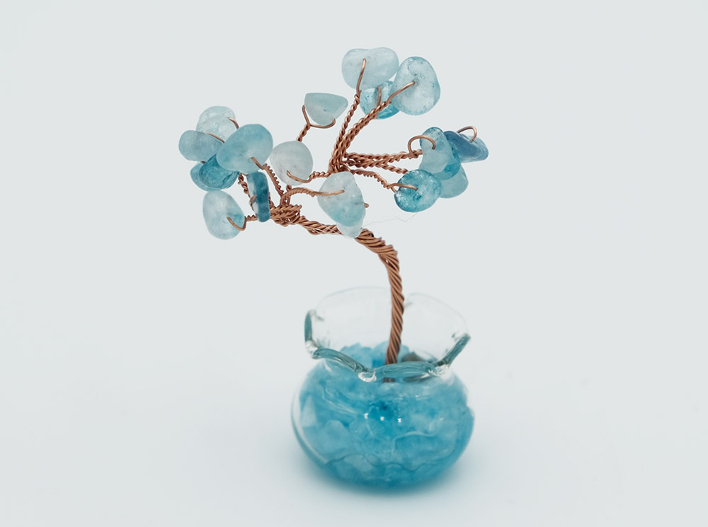 Tree Glass Pot Aquamarine