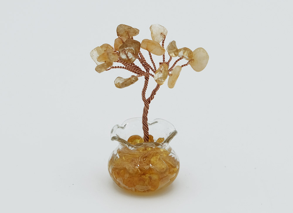Tree In Glass Pot Citrine