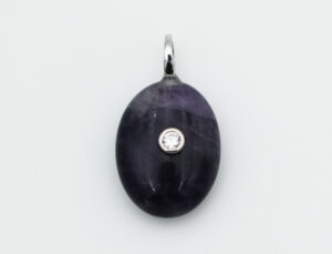 Pendant Oval With CZ Amethyst