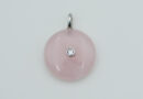 Pendant Round CZ Rose Quartz